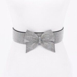 Rhinestone Ribbon Elastic Plus Size Belt